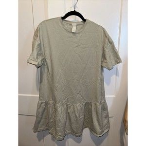 H&M Cotton T-shirt Dress Small Green Short Sleeve